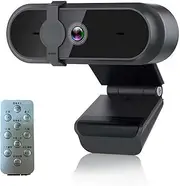 Jinpei Autofocus 4K QHD Webcam with Privacy Cover, Microphone, Web Computer Camera, Plug and Play,Remote Control JW-07B-4K-A