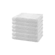 6pc Bambury Ultra soft Angove Face Washer 33x33cm White Cotton Woven Home Decor