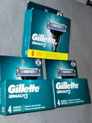 GILLETTE MACH3 REPLACEMENT RAZOR CARTRIDGES (2) 4-PKS & (1) 8-PK -16 TOTAL - NEW