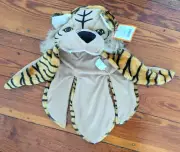 Youth kids plush tiger headdress hood hat mask costume dress-up Halloween animal