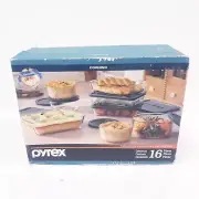 NEW Vintage PYREX Corning -16 PIECE STORAGE CONTAINER SET 6021928