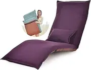 Lazy Sofa Chair Folding Couch Beds Lounge Chair W/Pillow Tatami Floor Chair 5 Position Adjustable Recliner Home Office Furniture Little Surprise Comfortable Anniversary