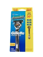 Gillette Proglide Value Pack 1 razor 3 Cartridges with 5 Ultra Sharp Pro Blades