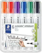 Staedtler Lumocolor Whiteboard 351 Bullet Tip Marker, Assorted (Pack of 6)