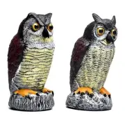 2 Packs Fake Plastic Owl Statue, Multicolor Garden Owl Statue, Plastic Statue
