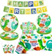 123 Pack Dinosaur Party Supplies Dino Birthday Party Decorations Set Dinosaur Th