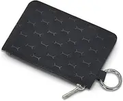 [AdiStylinno] Small Coin Purse, Portable Lightweight Mini Change Wallet for Women, Ladies Fashion Waterproof Coin Pouch Cute Zipper Wallet with Key Ring, Black, Minimalist