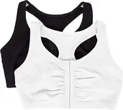 [Fruit of the Loom] Women's Front Close Racerback Sports Bra (Pack of 2)