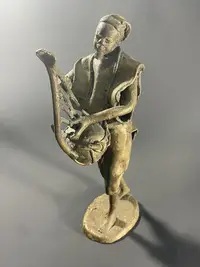在飛比找Yahoo!奇摩拍賣優惠-【二手】非洲銅雕 人物銅雕 銅擺件 藝術銅雕像 古董雕像 銅