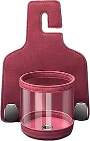 Headrest Cup Holder, Car Seat Cup Holder, Multifunctional Car Pocket Hook Back Seat Organiser, PU Leather Headrest Cup Holder with Metal Hook, Vehicle Vehicle