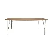 6IXTY2 Scandinavian Wooden Dining Table Large 220cm - Metal Legs - Walnut Satin