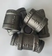 1/2" NPT Black Malleable 150# Banded Coupling, PK/10