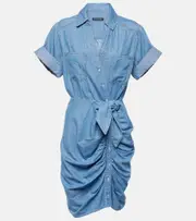 [Veronica Beard] Veronica Beard Hensley gathered denim shirt dress AU 16 blue