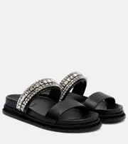 [Jimmy Choo] Jimmy Choo Jadi crystal-embellished leather slides AU 6 black