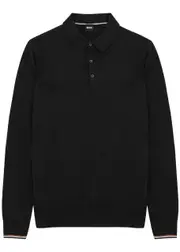 Boss Stripe-trimmed Cotton Polo Shirt - Black - M M