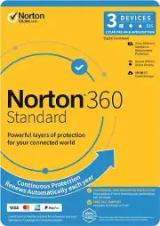 Norton 360 Standard 3 Devices 1 Year for PC Mac Android + 2025 - 2026
