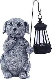 Tanner & Co Garden Statue Dog - Dog Statue Solar Lights Outdoor - Sculpture Figurine for Garden Decor - Dog Statues Garden - Dog Garden Statue - Garden Ornaments
