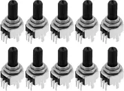 SING F LTD 10PCS Logarithmic 9Mm Potentiometer 50K Ohm 6Mm Knurled Shaft 25Mm Sh