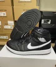 Size 11.5W - Jordan 1 Mid Black White - BQ6472-011