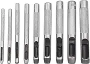 uxcell 9Pcs Steel Hollow Punch Set 2.5mm to 10mm Leather Craft Hollow Hole Punch Tools for Leather, Watch Band, Gasket Belt, Shoe, Fabric, Canvas Clothe
