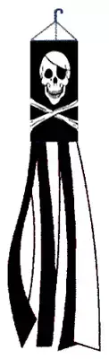 10 x "PIRATE" Windsock Super Shiny polyester 5ft wind sock skull flag