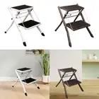 Anti-slip Metal Step Stool Double Pedal Ladder Multipurpose Space Saving