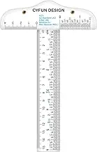6 Inches Acrylic Clear T-Square Ruler, Transparent, for Crafting, Drafting, General Layout Work, Art Framing, Scrapbooking, and Arts Crafts Supplies Tools