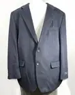 Chaps Suit Coat 46L Wool Cashmere Silk Navy Blue Soft NWT