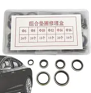 Oil Drain Plug Washer | Sealing Gasket Washer Rubber Crush Kit - M6 M8 M10 M12 M14 M16 Automotive Sealing Replacement Parts Tool Set, Car Accessories