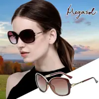 在飛比找momo購物網優惠-【MEGASOL】UV400防眩偏光太陽眼鏡時尚女仕大框矩方