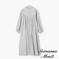 在飛比找Yahoo奇摩購物中心優惠-Samansa Mos2 菱格花卉刺繡拼接開襟洋裝
