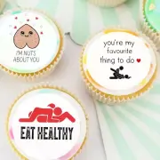 Cheeky Valentine Love Pre-cut Edible Cupcake or Cookie Toppers