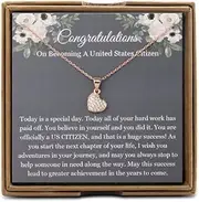 [OKEYCH] US Citizenship Gift Immigrant Citizenship Necklace New US Citizen Jewelry Naturalization Ceremony Gift