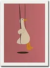 HSHYXARTYX Canvas Painting Poster and Print Pictures Swinging Goose Wall Art Living Room and Bedroom Home Decoration 16x24inch