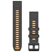 Garmin QuickFit 22 Watch Band - Graphite/Spark Orange