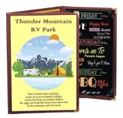 MENU COVERS 25 BURGUNDY TRIPLE PANEL FOLDOUT 6-VIEW 8.5X14 LEATHERETTE