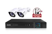 Elinz 4CH AHD 1080P HD Video & Audio Recording CCTV Surveillance DVR 2x Outdoor Bullet Security Camera System 4TB HDD
