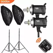 Godox MS300 Compact Flash 300W GN58 Flash+95cm Grid softbox+2m stand+X2T trigger