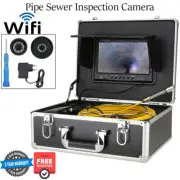 WiFi Sewer Camera Pipe Inspection Camera 9" LCD Monitor 8 LED Lights 17MM Camera