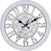 11 Inch Garden Clocks Vintage Pattern Large Outdoor Clock Silent Quartz Non-Ticking Outside Wall Clock Battery Operated for Garden/Patio