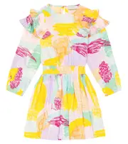 [Stella McCartney Kids] Stella McCartney Kids Printed ruffled dress Y 3 multicoloured