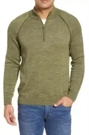 NWT Tommy Bahama Mens Di Sabbia Reversible Half-Zip Sweater In Palm Moss XL $145