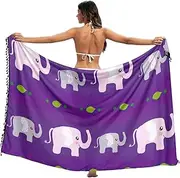 [ODAWA] Ice and Fire Highland Cattle Beach Sarong Womens Beach Pareos Sarong Sheer Bikini Dress Shawl Girls