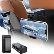 1 Pack Airplane Phone Holder, 360 Degree Rotation Flight Mount Clip Portable Foldable Travel Essential Accessory, Phone Stand Desk Bed Compatible with iPhone Pro Max