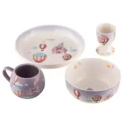 4pc Ashdene Up In The Sky Kids 200ml Ceramic Drinking Mug Bowl/Plate/Egg Cup Set