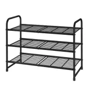 3 Tier Stackable Shoe Rack, Expandable Adjustable Shoe Shelf Storage Organize...