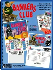 BANKERS CLUB Single game, pull tabs