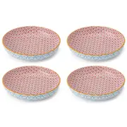 4PK Mikasa Geometric Ceramic Bowl Round Dinnerware 21cm Blue