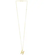 14K Italian Gold Helium Initial Necklace