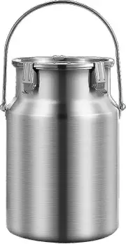 3L 304 Stainless Steel Milk Can Tote Jug with Sealed Lid and Single Handle - Heavy Duty Milk Transport Bucket for Liquid and Solid Storage